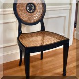 F03. Set of 8 caned medallion backed dining chairs. 38&rdquo;h 